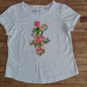 Disney White T-Shirt with Colorful Floral Design